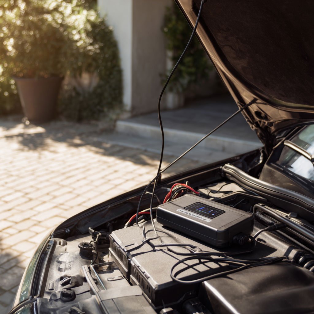 Charging a car battery directly with a power bank, without removing the battery